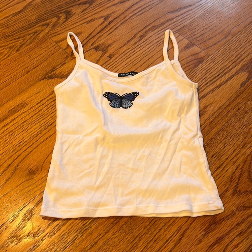 Brandy Melville Woman’s White Butterfly Tank